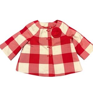 Janie and Jack Red and Cream Baby Jacket